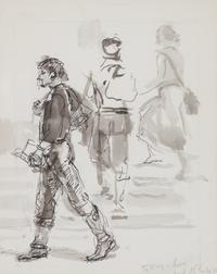 Isabel Bishop, (American, 1902-1988) — Entrance to Union Square, 1982