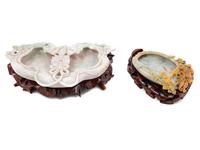 Two Chinese Carved Hardstone Brush Washers