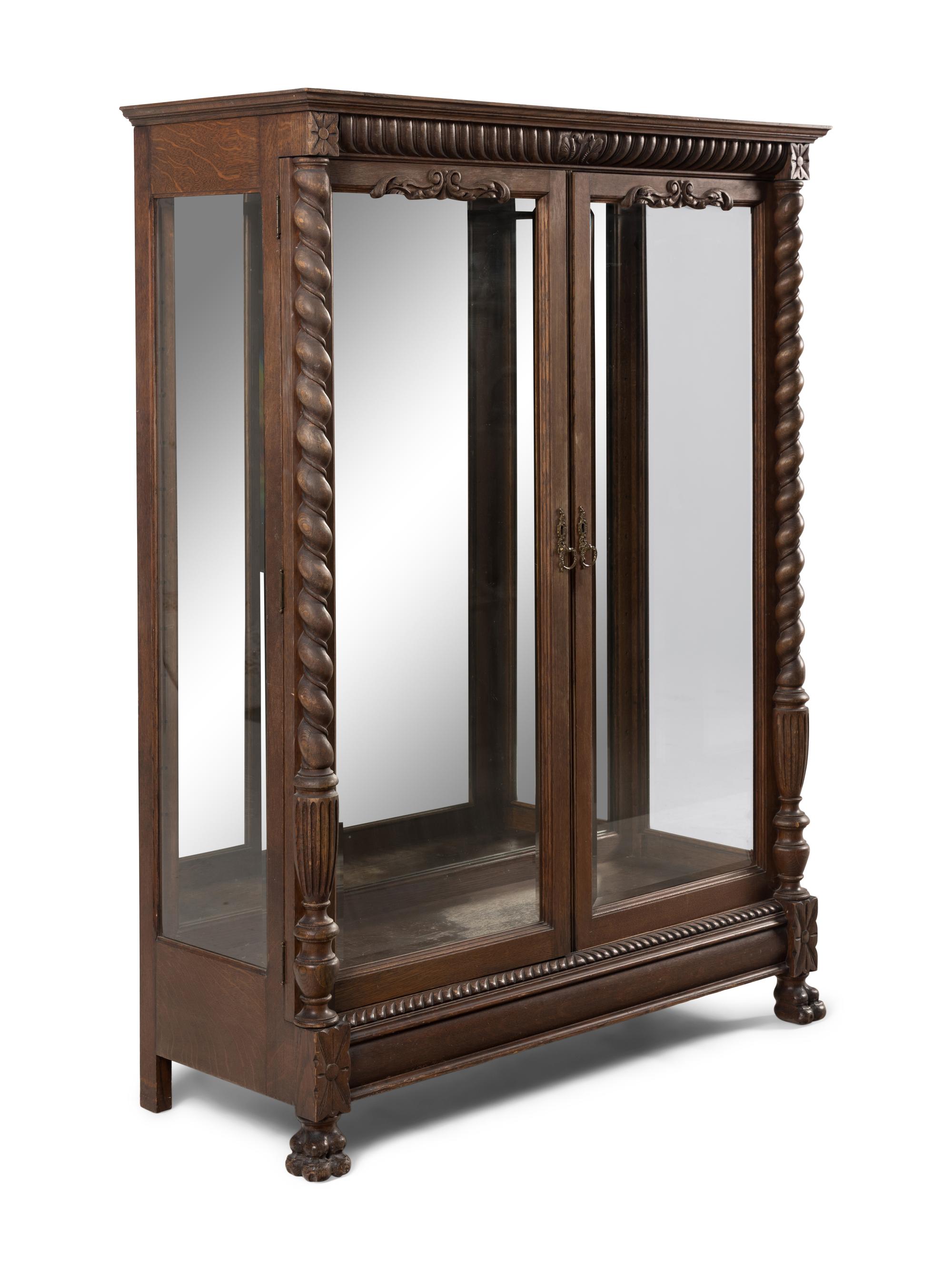 An American Oak Vitrine Cabinet