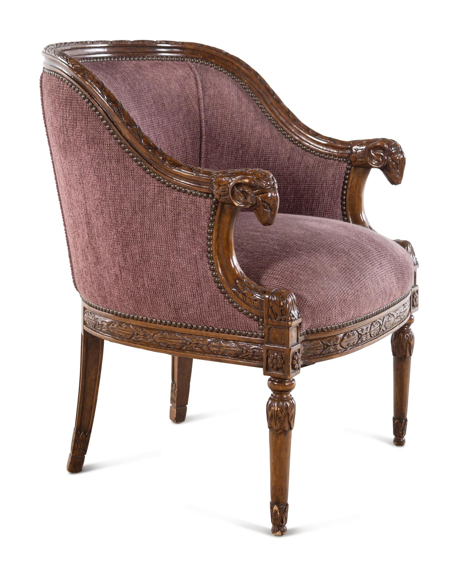 A J. Robert Scott Carved Walnut Armchair