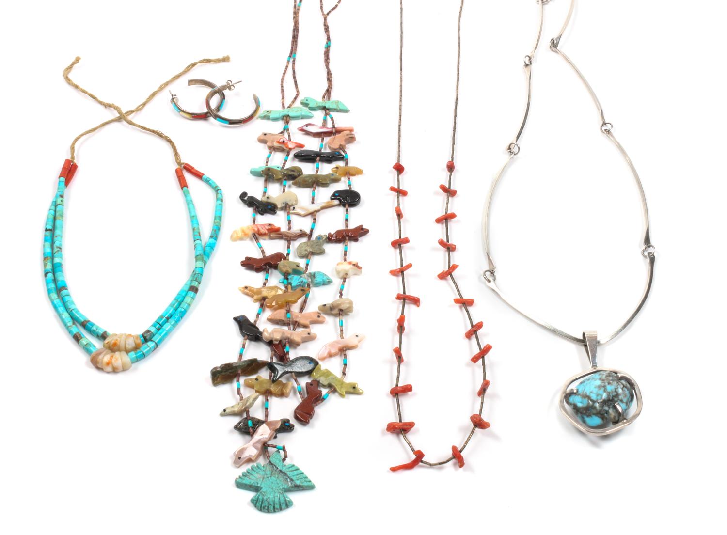 Three Southwestern Necklaces Length of fetish necklace 23 inches