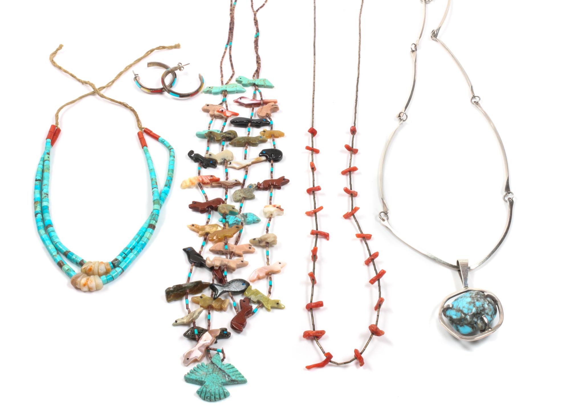 Three Southwestern Necklaces Length of fetish necklace 23 inches