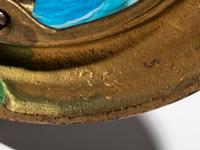 Slag Glass Lamp with Lighted Base