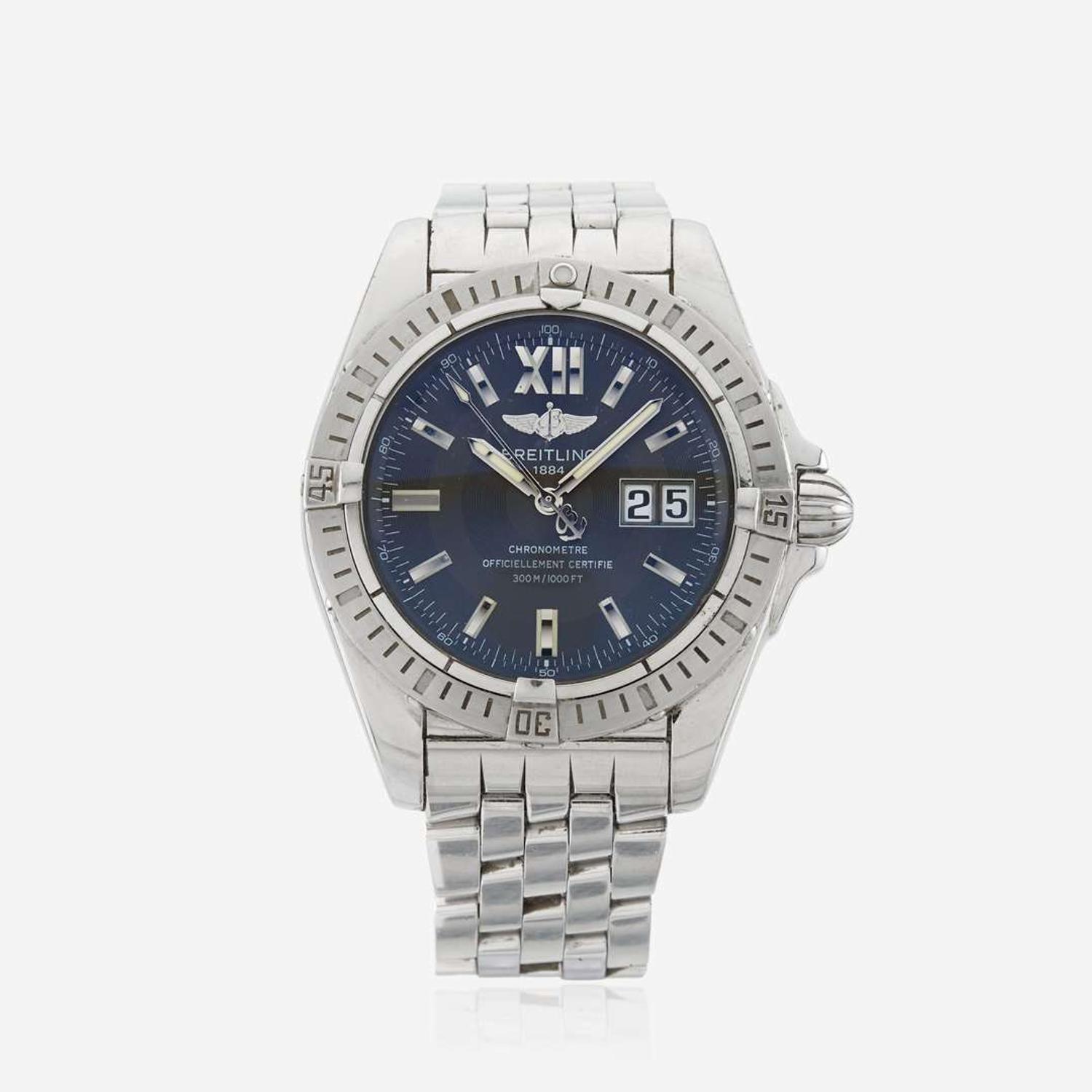 A stainless steel bracelet sports watch, Breitling Windrider Cockpit A49350