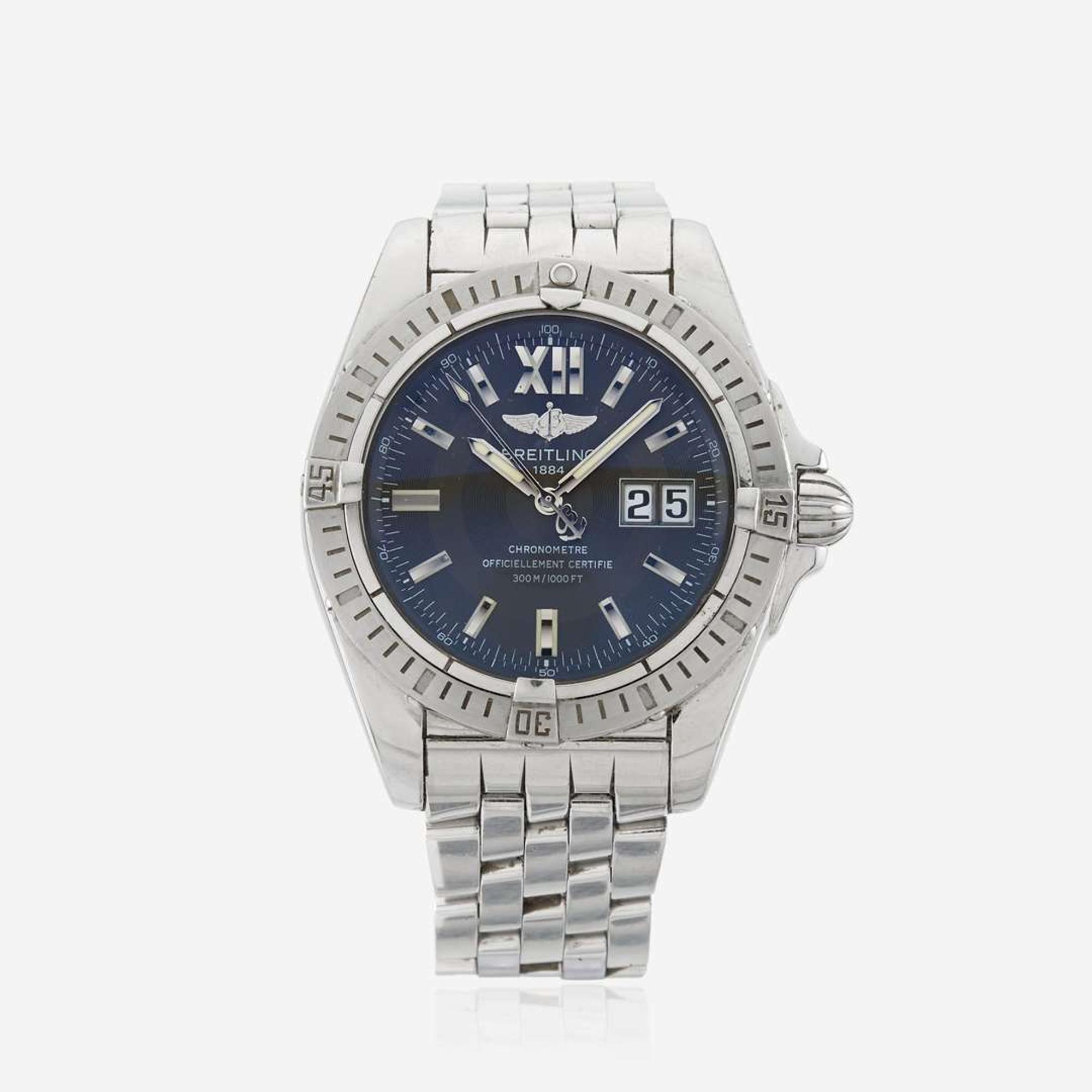 A stainless steel bracelet sports watch, Breitling Windrider Cockpit A49350