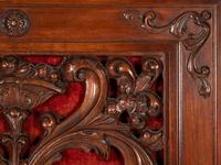A Baroque Style Carved Walnut Three-Panel Floor Screen