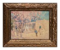 Cherry Blossoms and Adobe