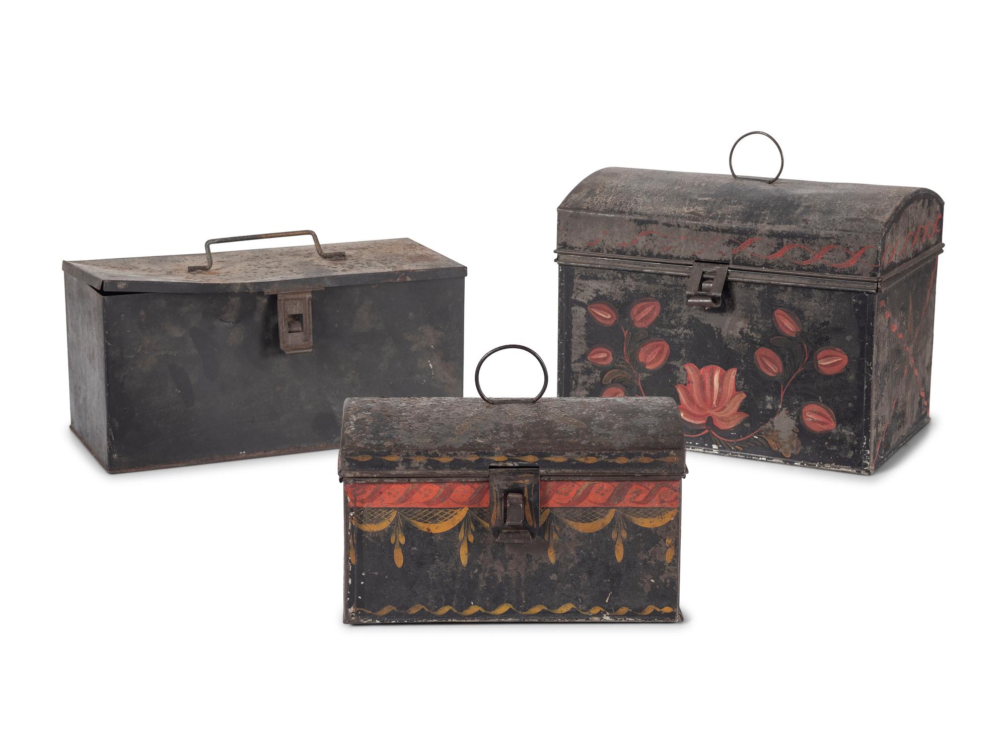 Three Toleware Boxes