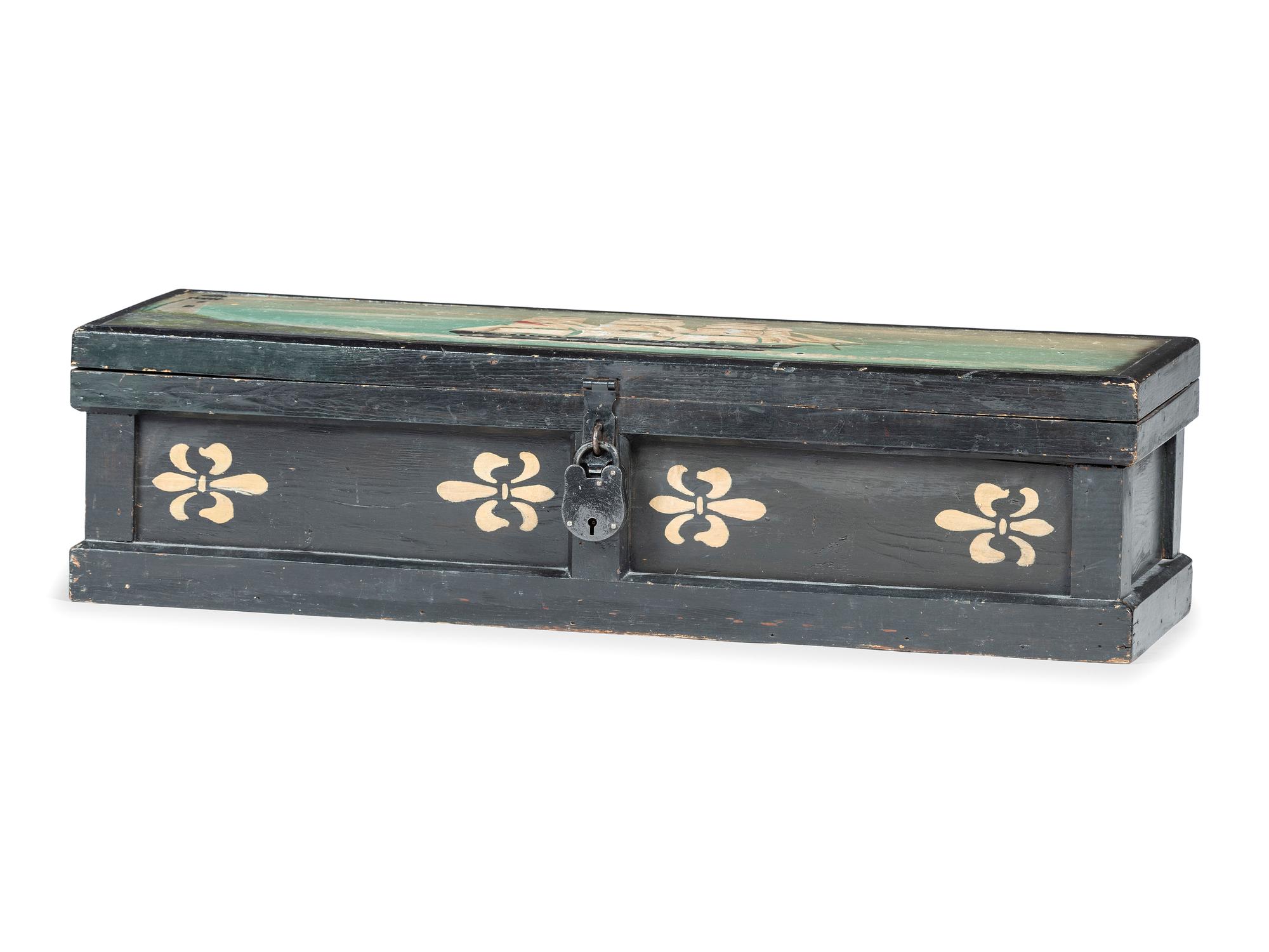 An English Painted Pine Ship Worker’s Tool Chest