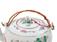 Seven Chinese Famille Rose Porcelain Teapots
