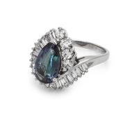 Alexandrite and Diamond Ring
