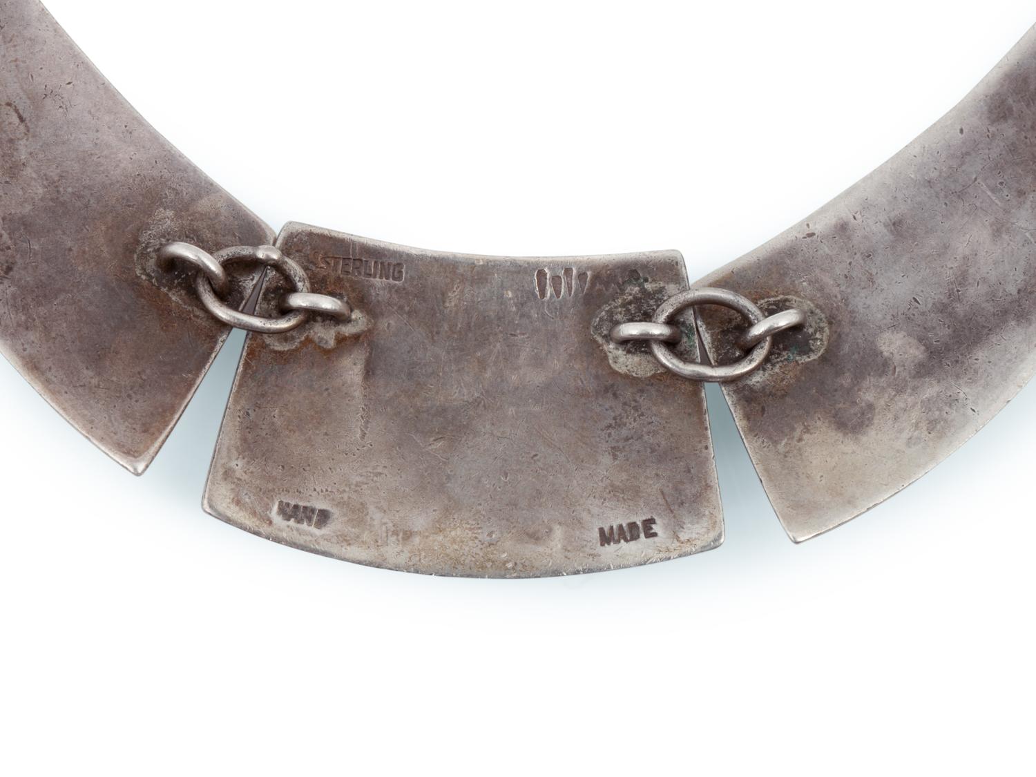 Silver Overlay Necklace, with Turquoise Cabochon