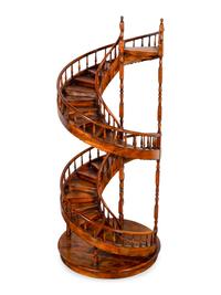 A Mahogany Architectural Spiral Staircase Model — 20TH/21ST CENTURY