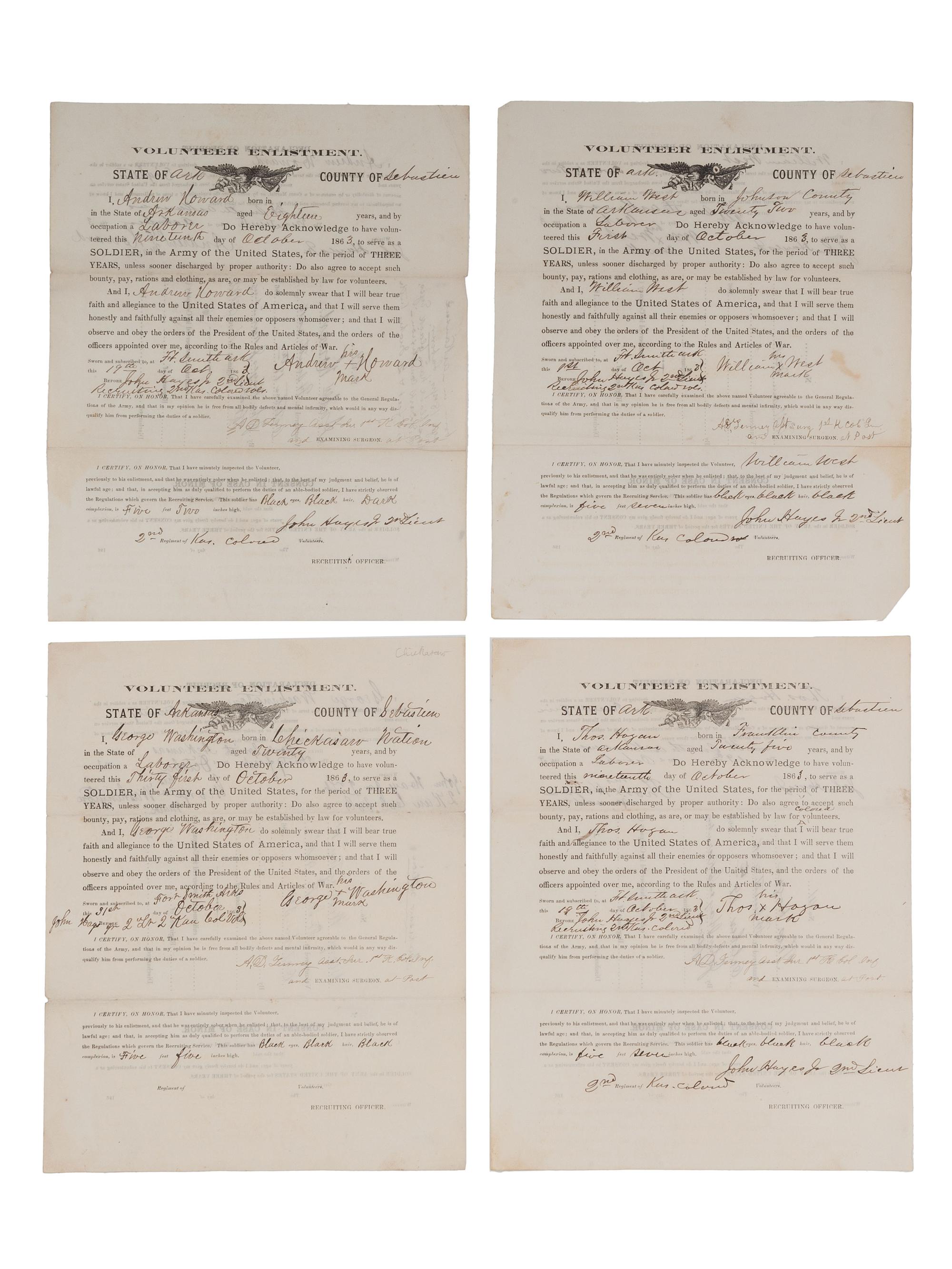 [CIVIL WAR]. 11th U.S. Colored Troops archive, Fort Smith, Arkansas.
