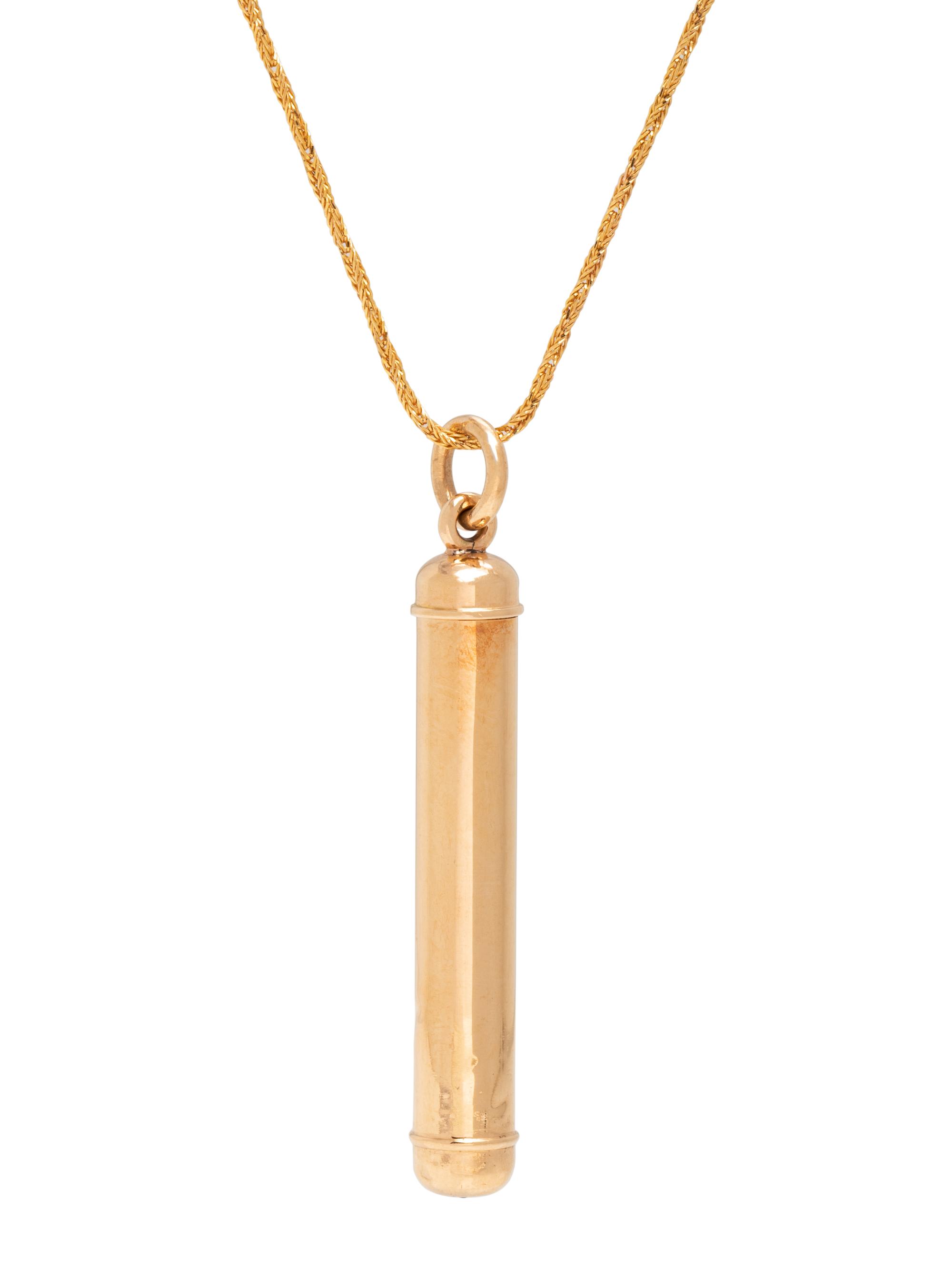 YELLOW GOLD MECHANICAL PENCIL PENDANT/NECKLACE
