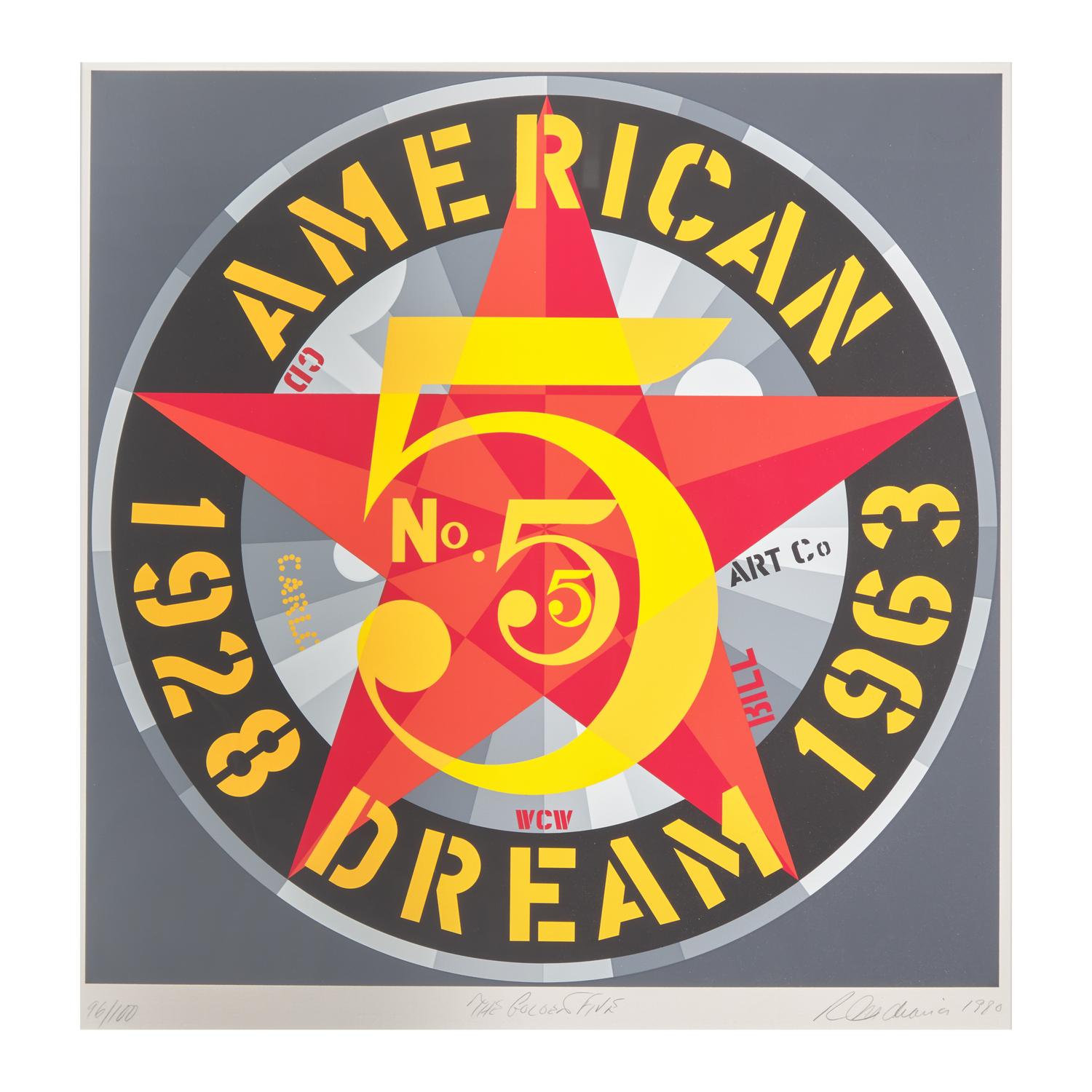 Robert Indiana (American, 1928-2018) — The Golden Five (from American Dream No. 5 ), 1980