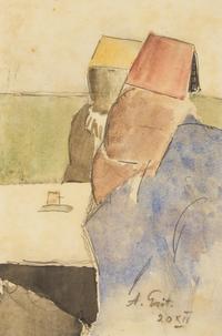 Two Men at a Table , circa 1960-65