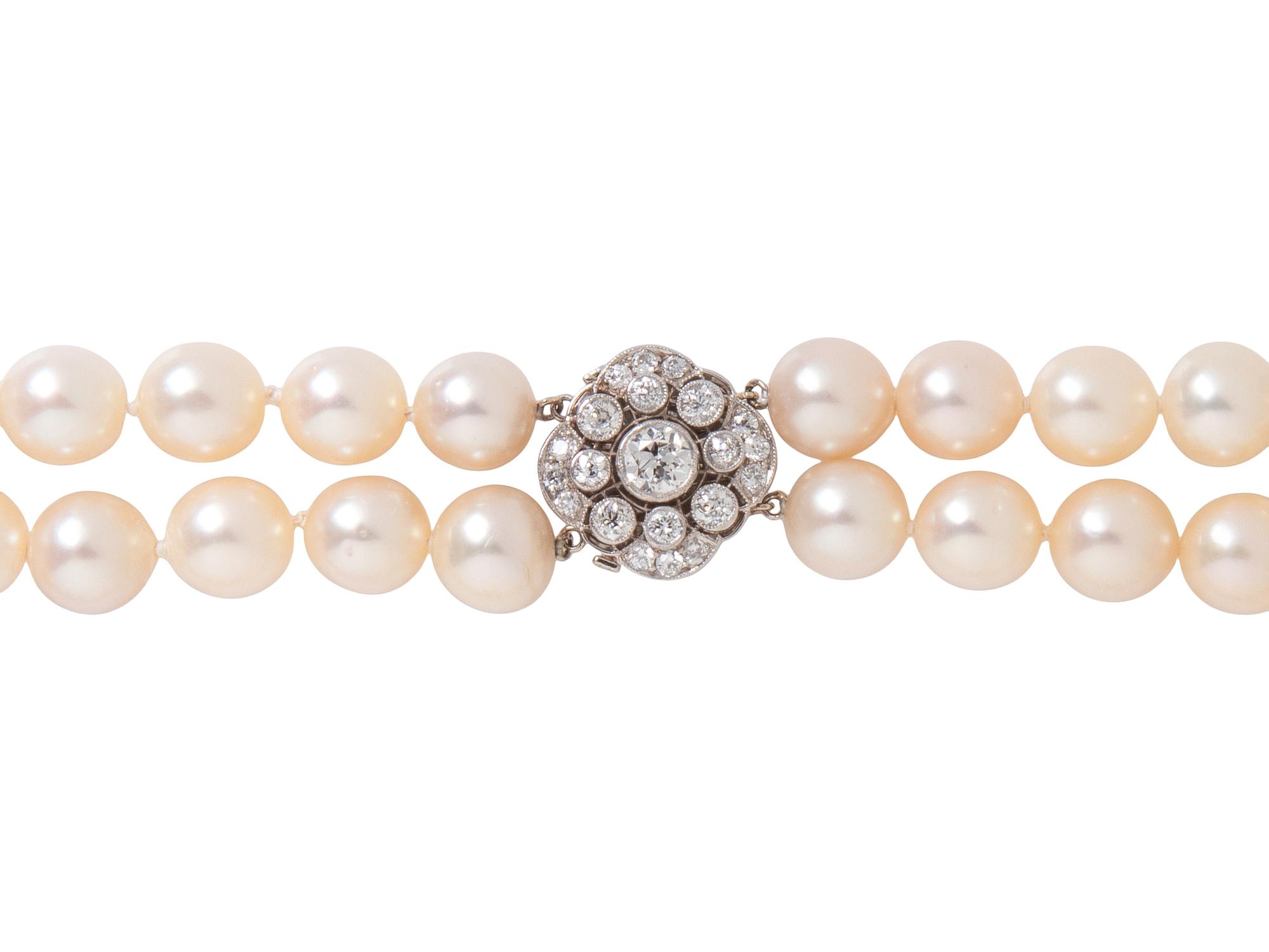 DOUBLE STRAND CULTURED PEARL NECKLACE