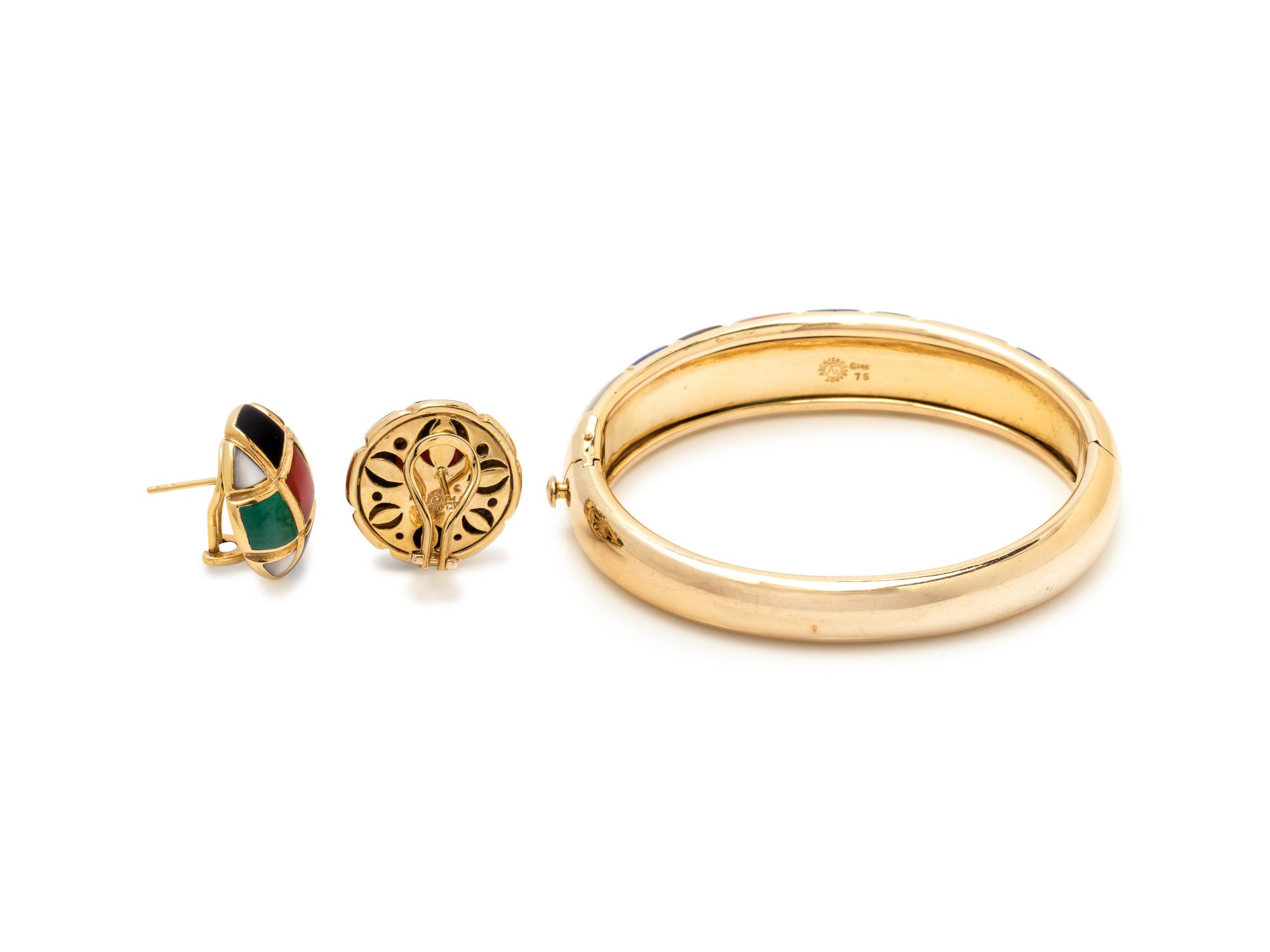 ASCH GROSSBARDT, COLLECTION OF YELLOW GOLD AND HARDSTONE INLAY JEWELRY