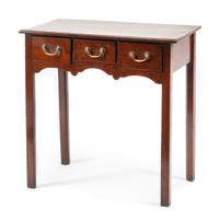 A George III Mahogany Side Table Height 29 x width 29 x depth 15 1/2 inches. — LATE 18TH CENTURY