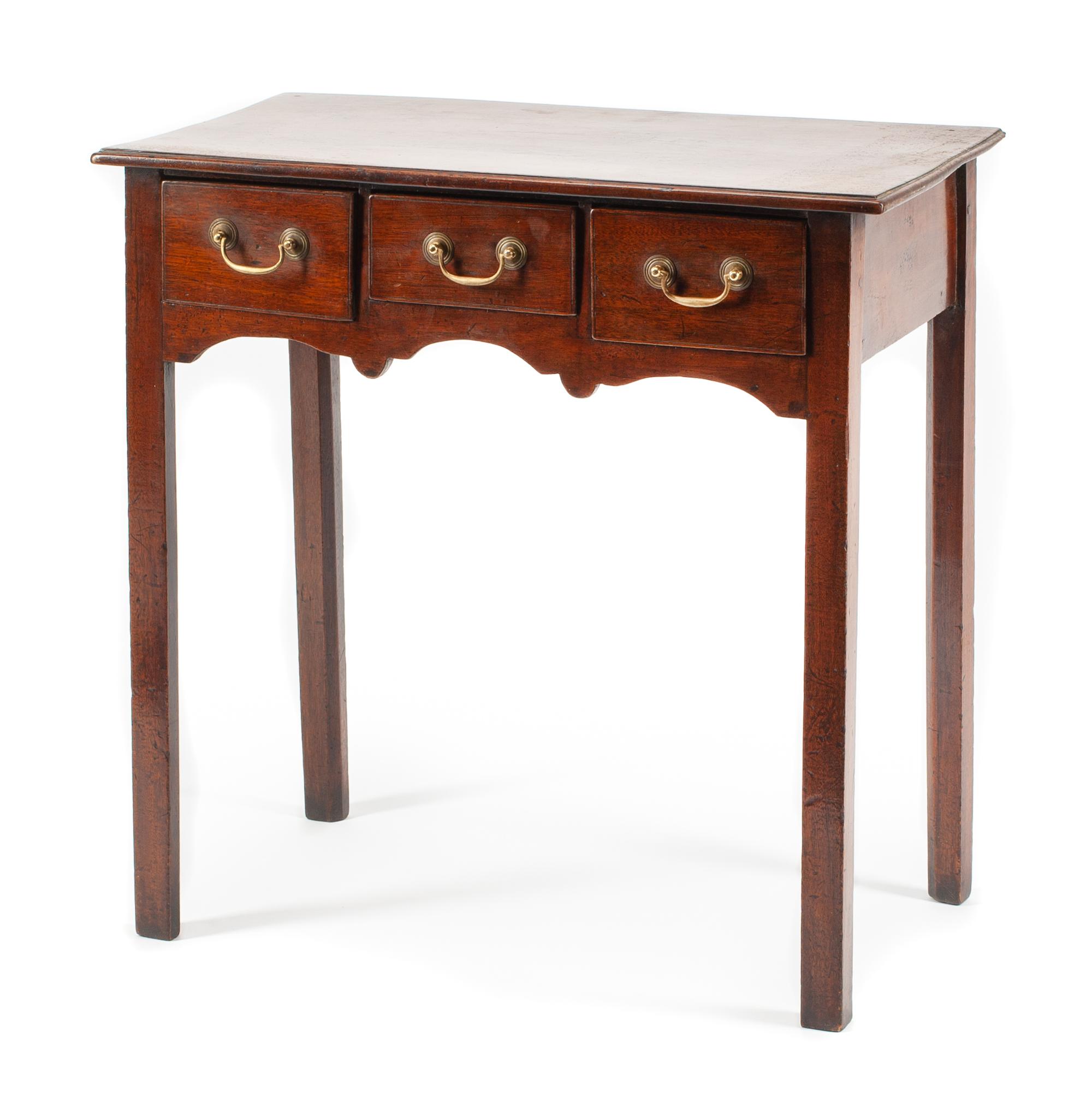 A George III Mahogany Side Table Height 29 x width 29 x depth 15 1/2 inches. — LATE 18TH CENTURY