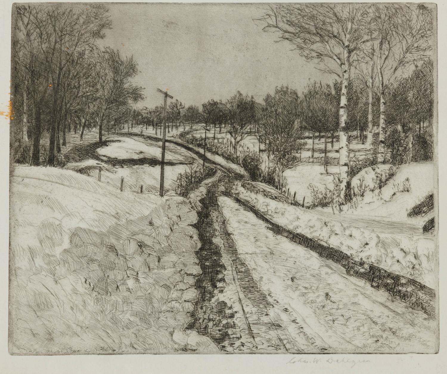 Adams St. Bridge and Untitled (Snow Scene)
