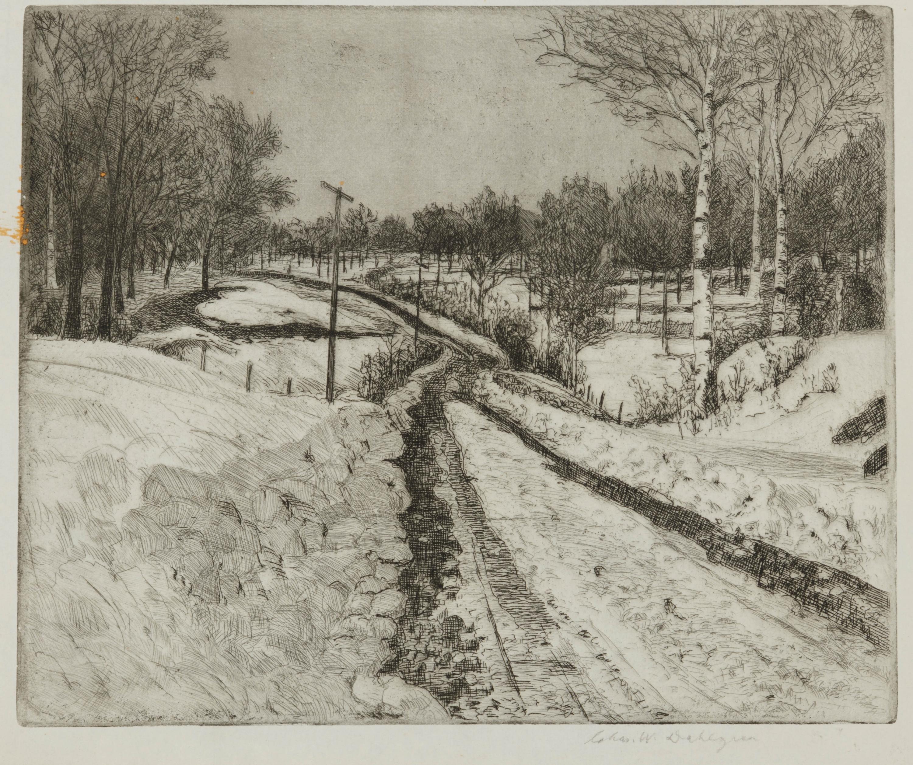 Adams St. Bridge and Untitled (Snow Scene)