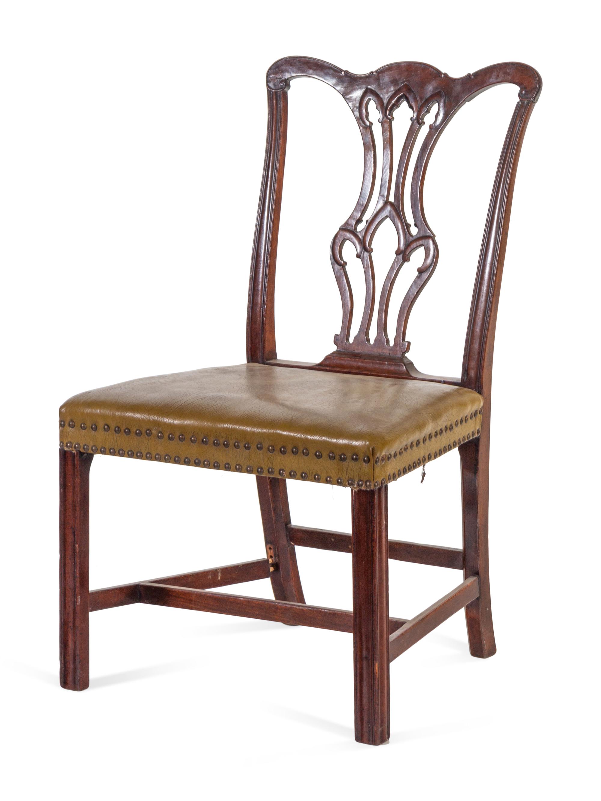 Two Chippendale Style Mahogany Side Chairs