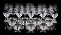 A Collection of Wine and Sherry Glasses Height of tallest 4 3/4 inches.