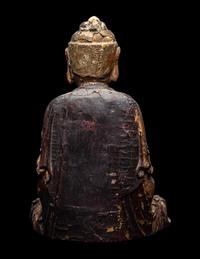 A Japanese Gilt Lacquered Figure of Seated Buddha