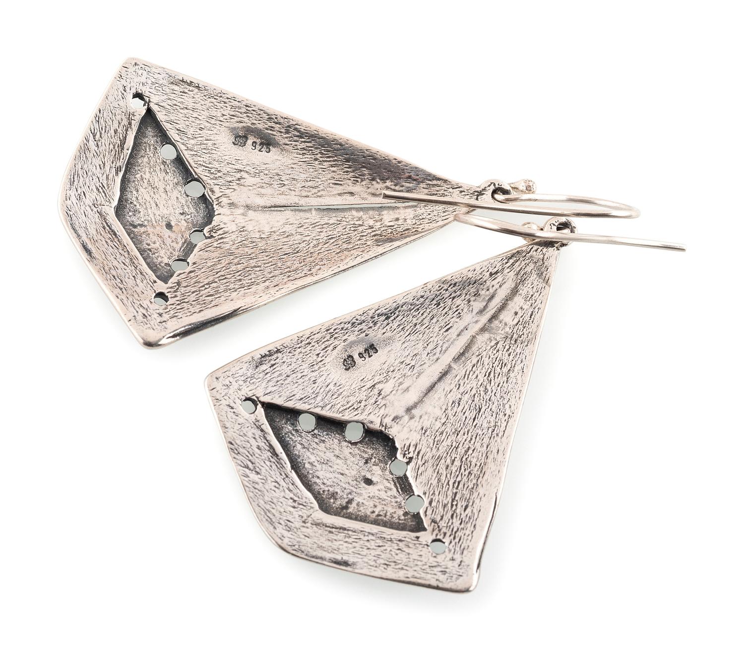 Hopi and Southwestern-style Silver Post and Hook Earrings
