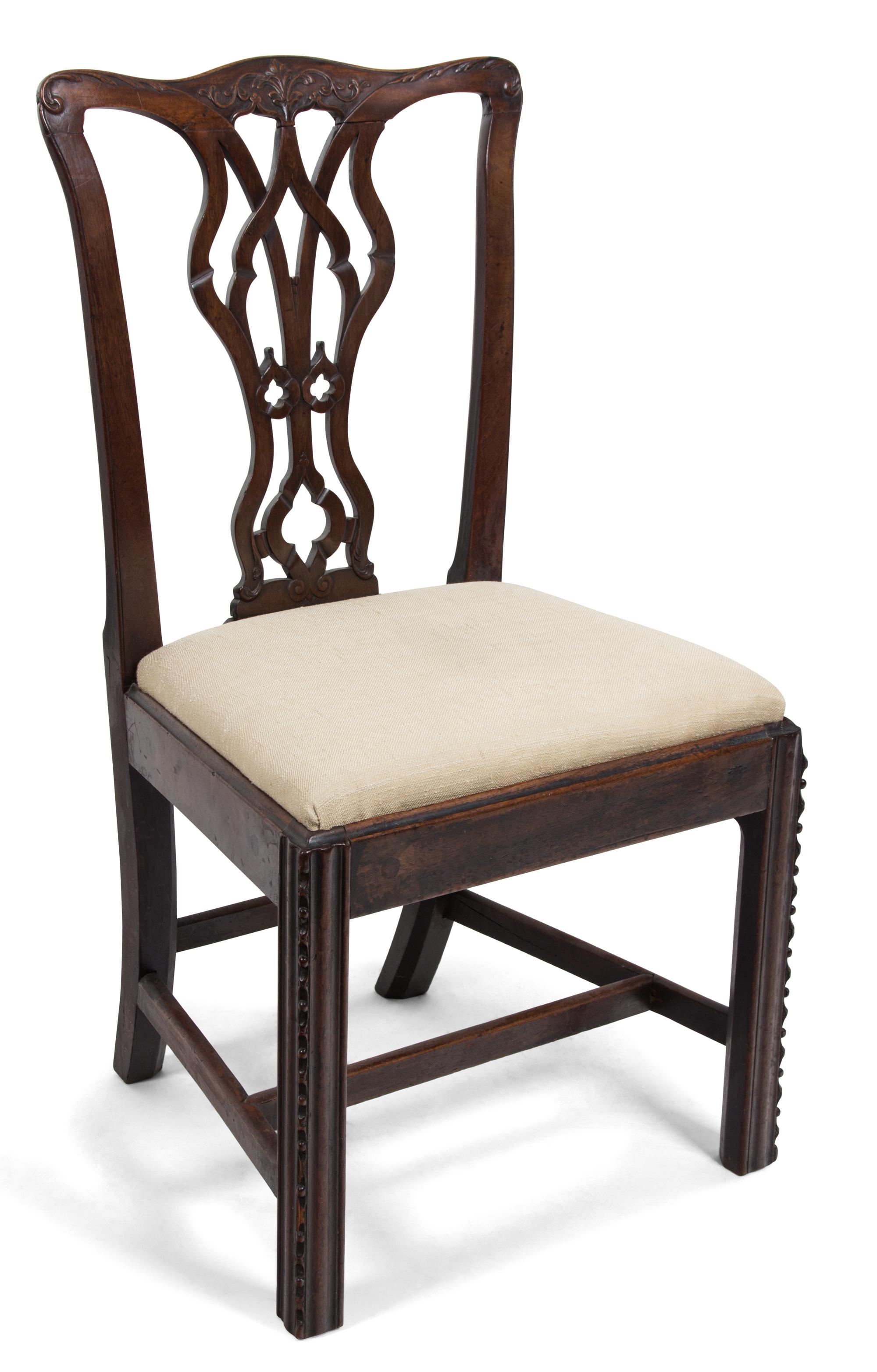 A George III Style Mahogany Side Chair Height 37 inches. — 19TH CENTURY
