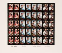 A Group of Seven Uncut Sheets of Signed Home Run Heroes Baseball Cards (Robinson, Banks, Killebrew, Stargell),
