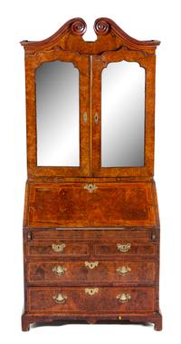 A George III Yew Wood Secretary Bookcase Height 88 x width 21 1/4 x depth 38 3/4 inches. — 18TH CENTURY