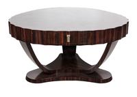 An Art Deco Walnut and Marquetry Breakfast Table Height 19 x width 54 1/2 x depth 31 inches. — 20TH CENTURY