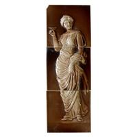 A Three Piece Glazed Ceramic Tile Set by Hamilton Tile Works 6" W x 1" D x 18" H — United States, 19th Century