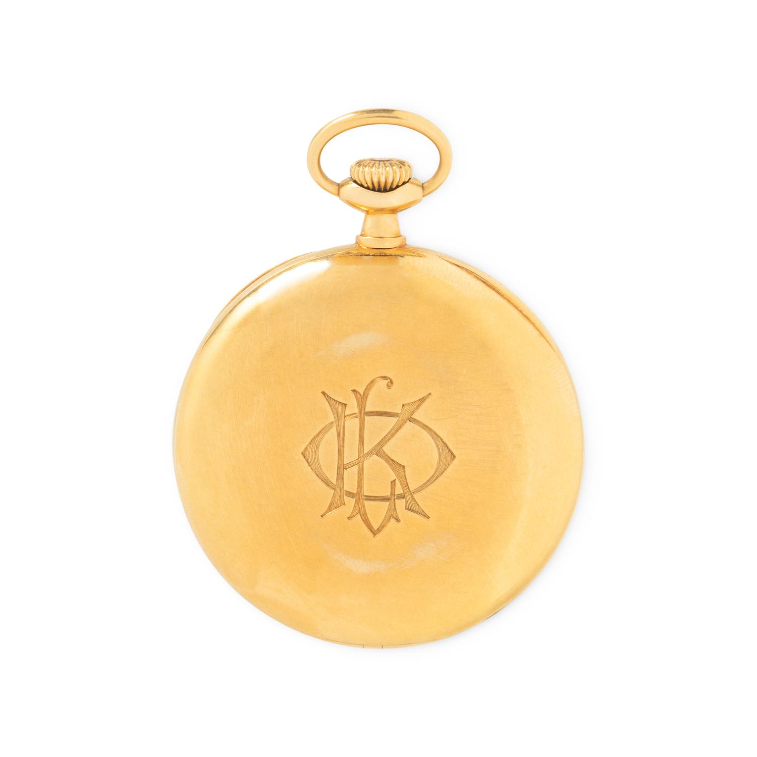 PATEK PHILIPPE FOR SPAULDING & CO., 18K YELLOW GOLD POCKET WATCH