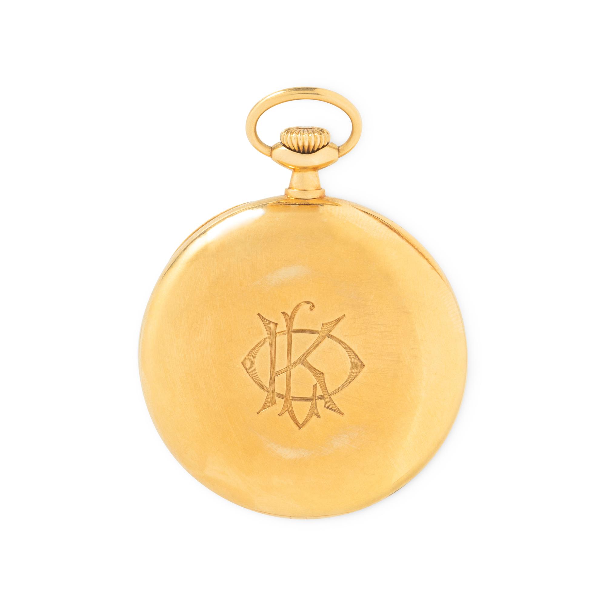 PATEK PHILIPPE FOR SPAULDING & CO., 18K YELLOW GOLD POCKET WATCH
