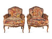 A Pair of Louis XV Style Bergères