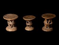 Three Tonga Wood Stools