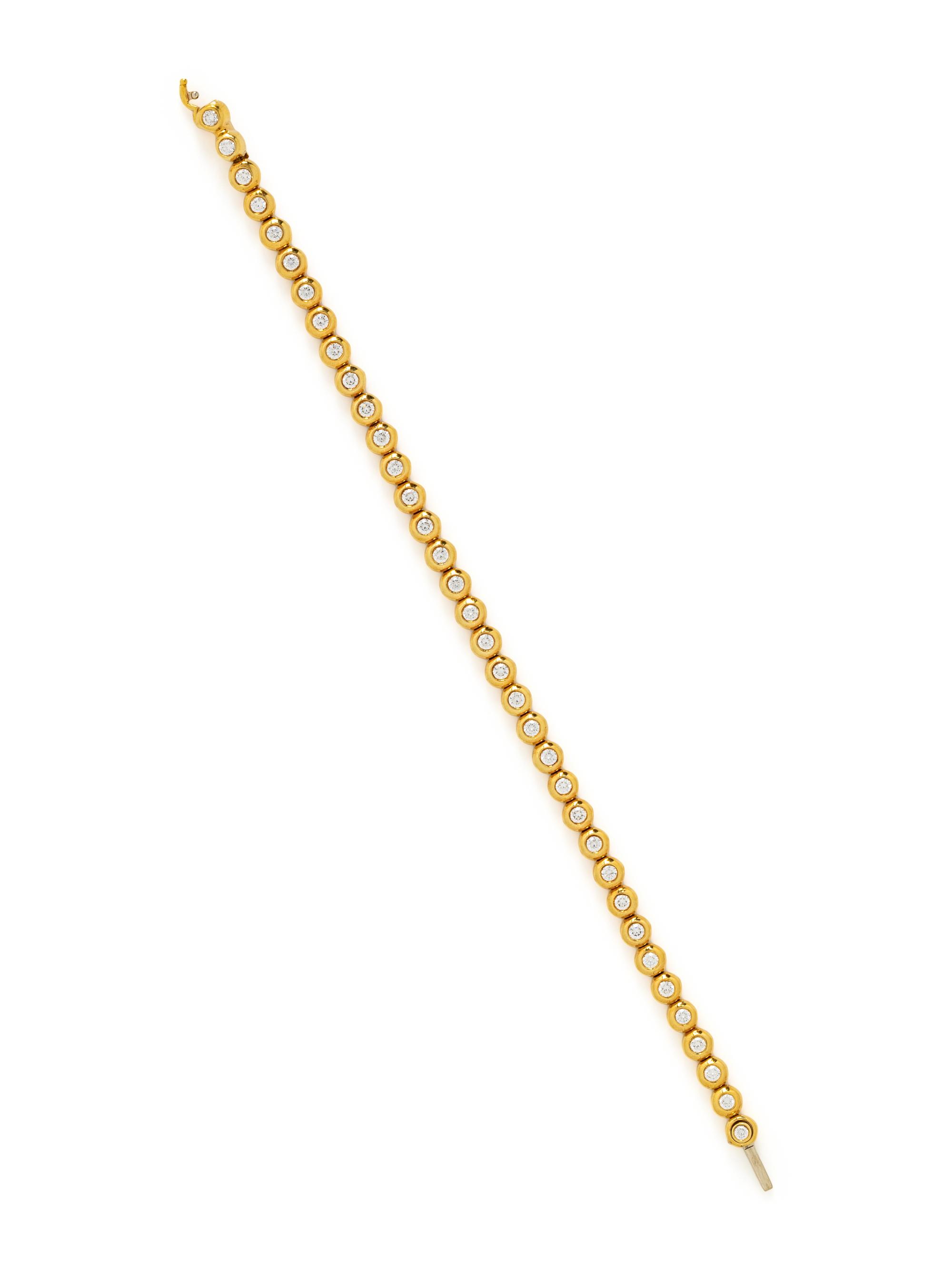 TIFFANY & CO., YELLOW GOLD AND DIAMOND BRACELET