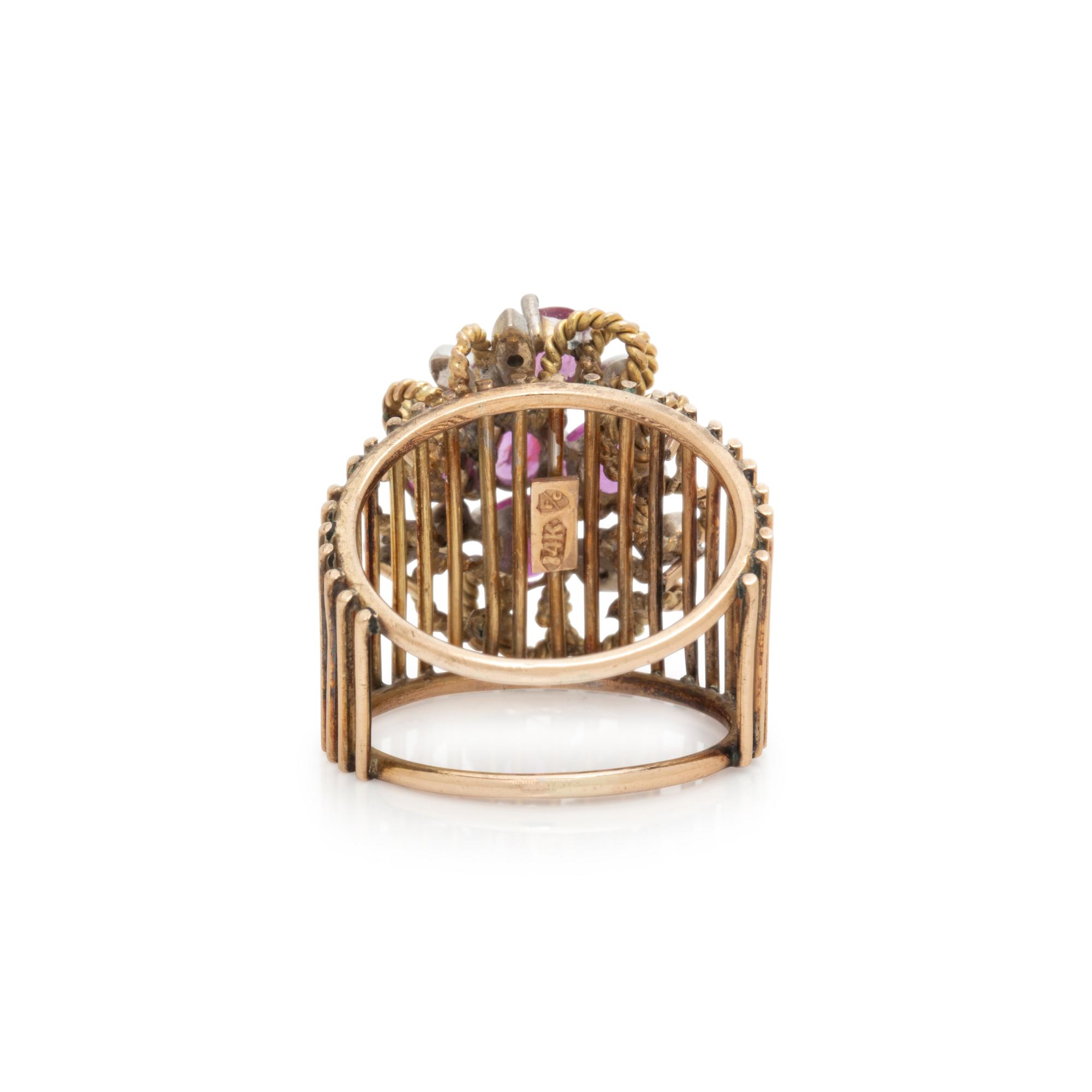 CLARITY-ENHANCED PINK SAPPHIRE AND DIAMOND RING