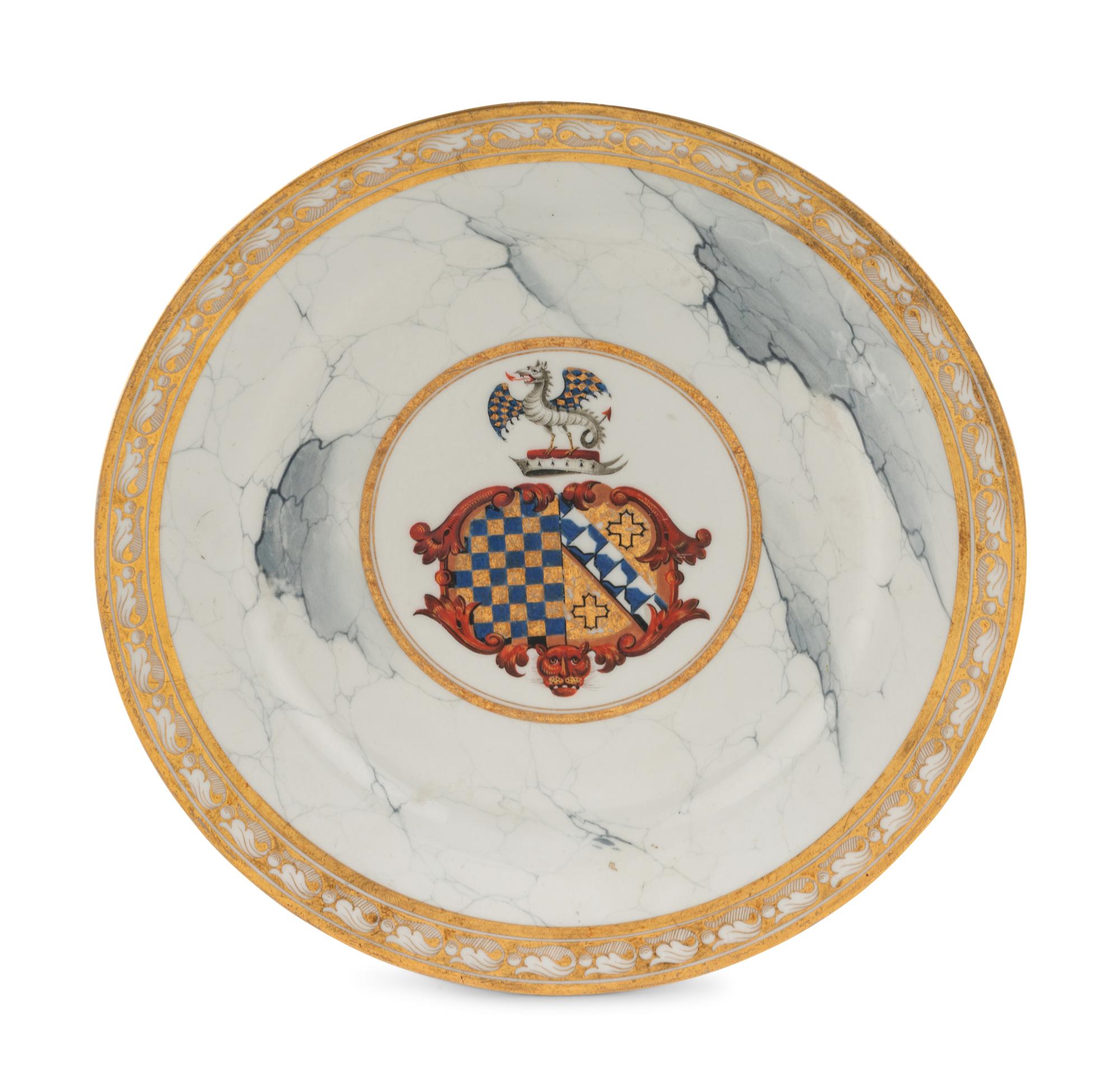 A Barr, Flight and Barr Porcelain Armorial Plate