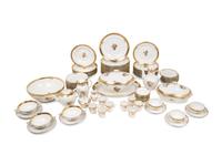 A Royal Copenhagen Golden Basket Porcelain Dinner Service