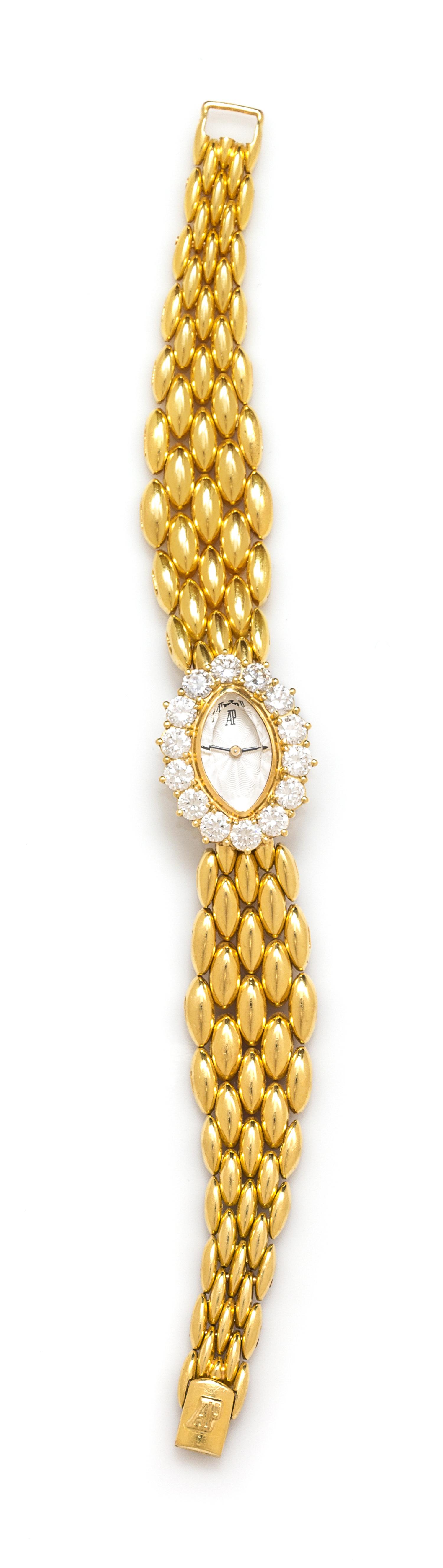 AUDEMARS PIGUET 18K YELLOW GOLD AND DIAMOND WRISTWATCH