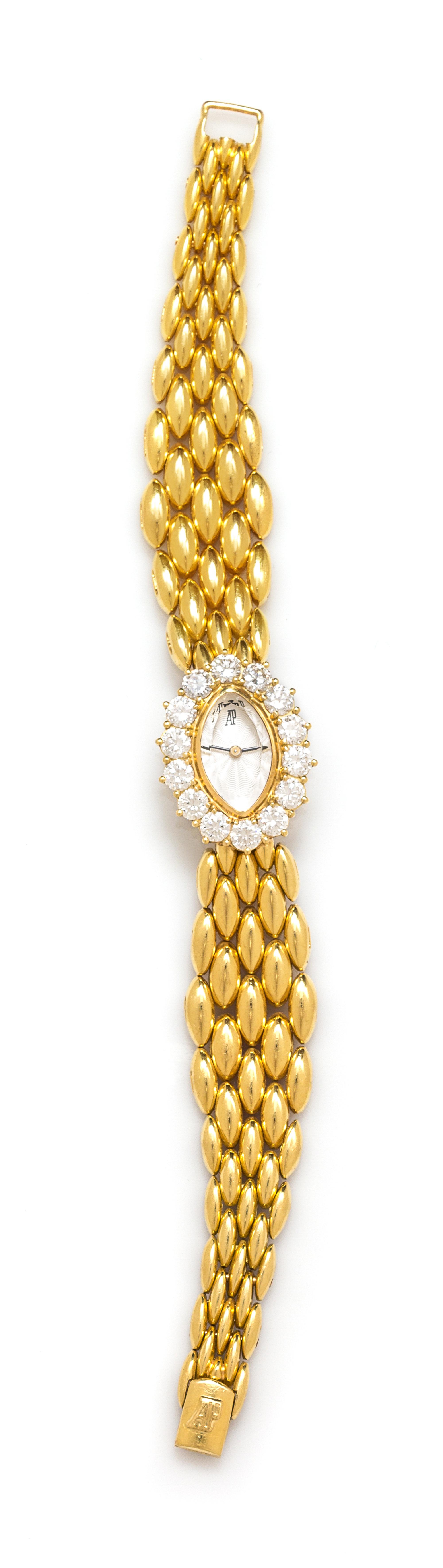 AUDEMARS PIGUET 18K YELLOW GOLD AND DIAMOND WRISTWATCH