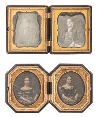 [EARLY PHOTOGRAPHY]. 28 daguerreotypes housed in pairs within side-by-side cases.