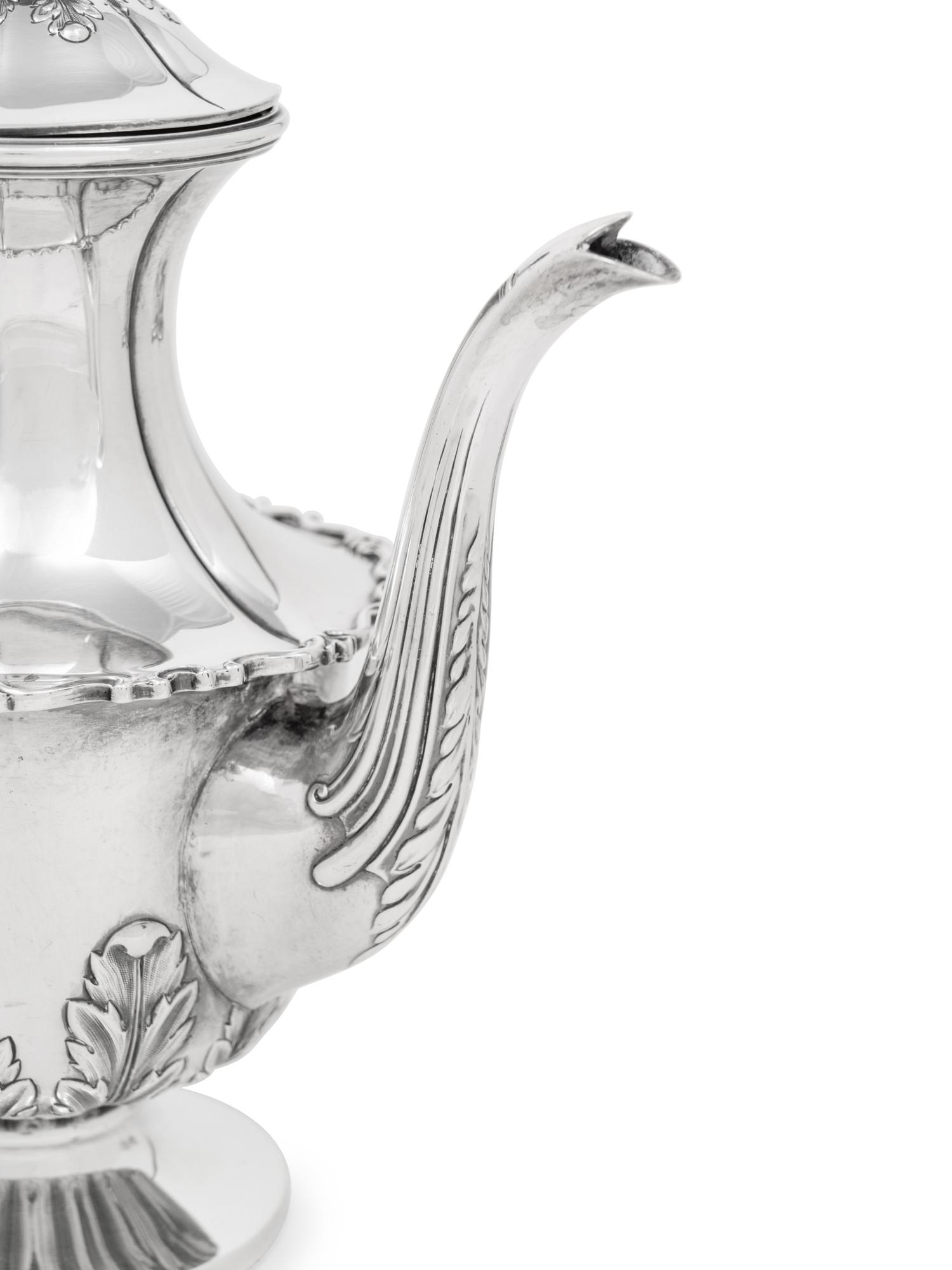 An English Silver Four-Piece Tea and Coffee Service