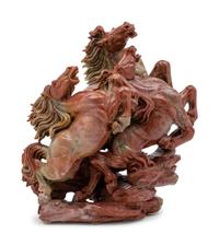 A Chinese Carved Hardstone Group