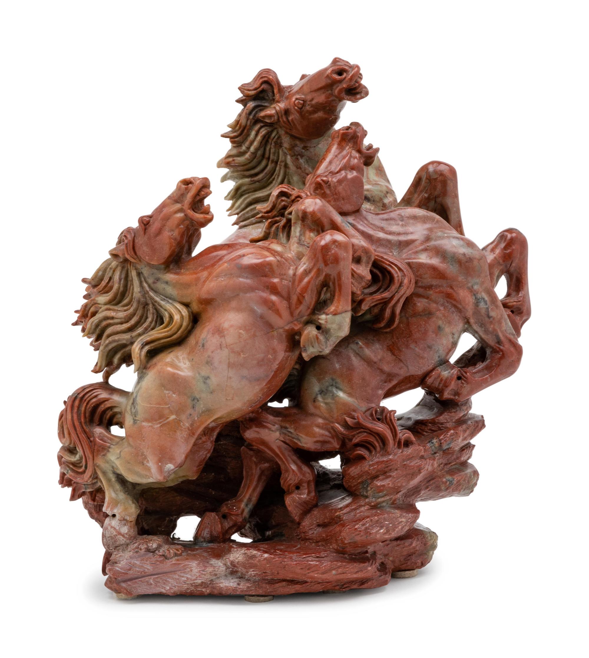 A Chinese Carved Hardstone Group